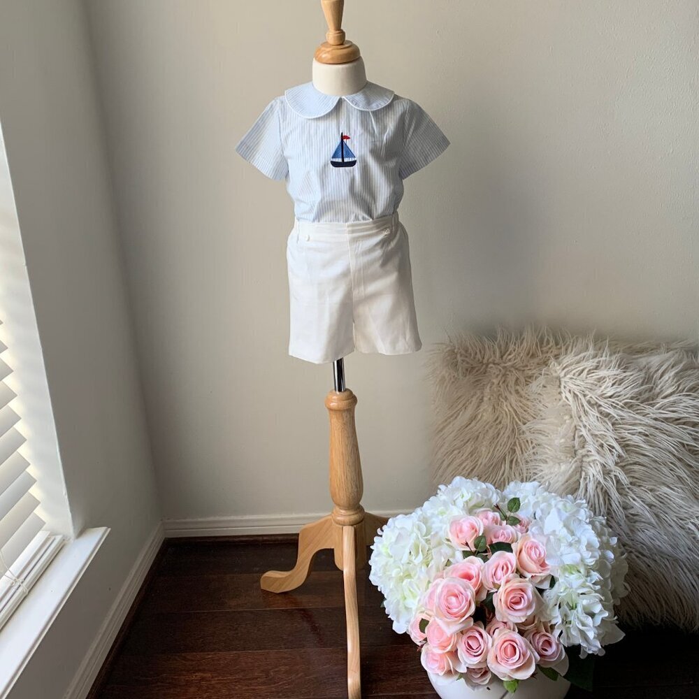 NWT Handsome Boys Dress Shirt & Shorts 2 Piece Outfit Celebration Wear Suit 5T
